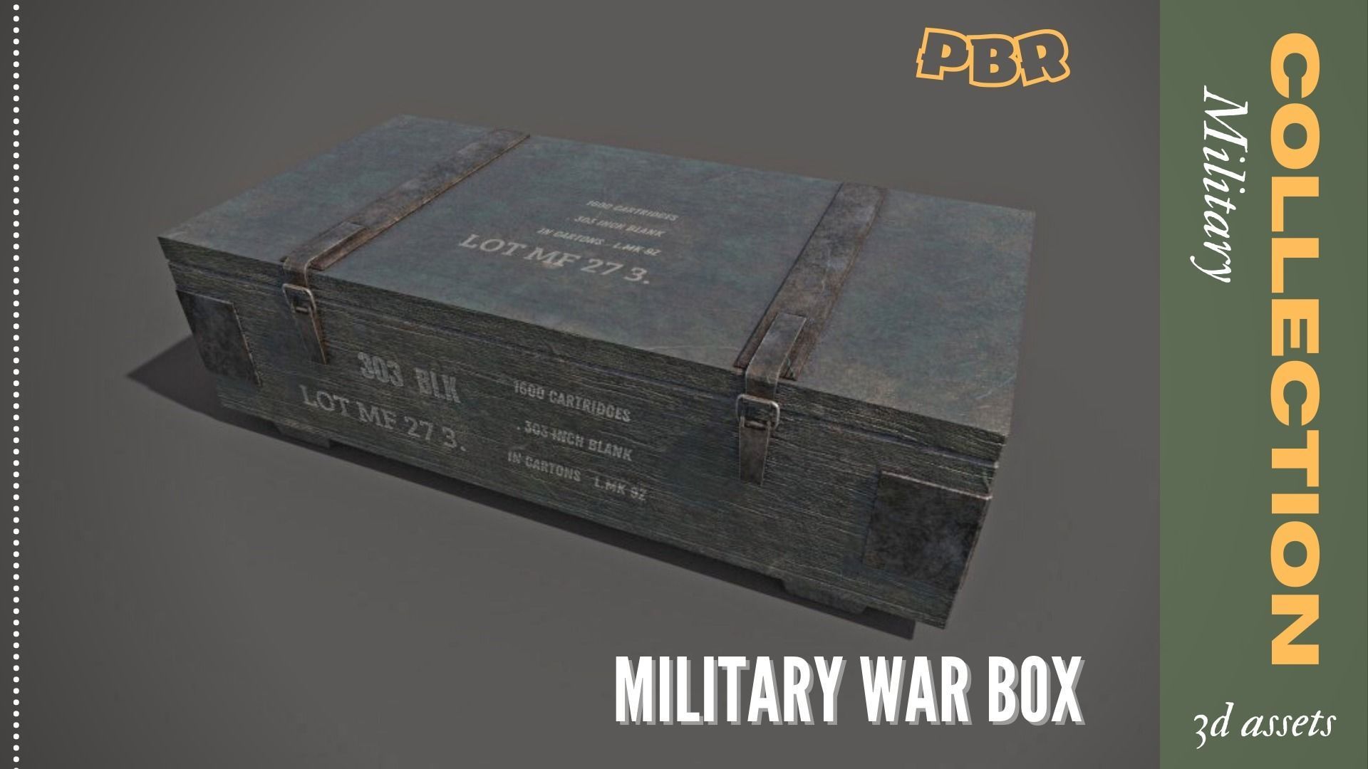 Military War Box Model 3D Low-poly Low-poly 3D model_1