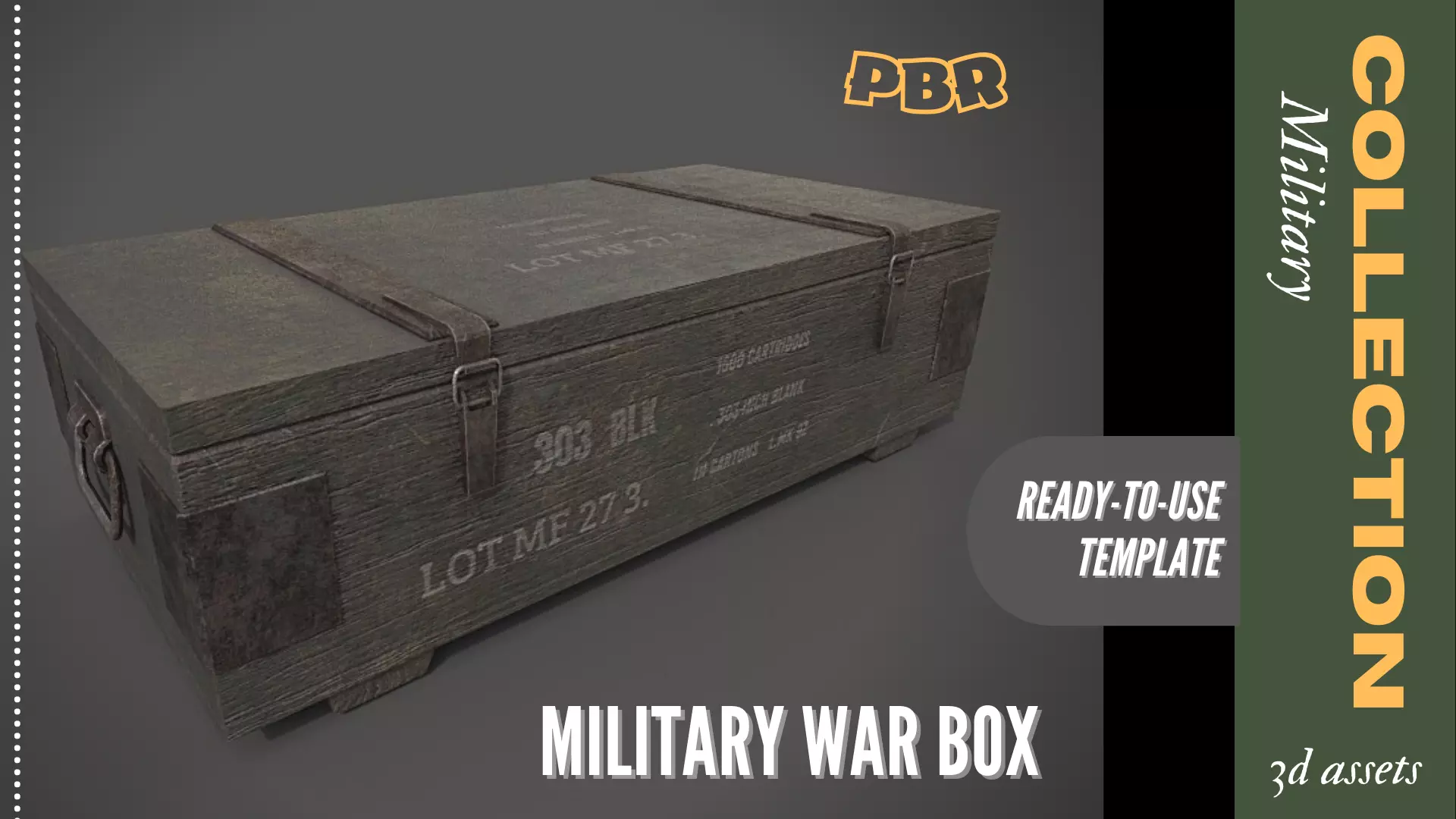Military War Box Model 3D Low-poly Low-poly 3D model_0