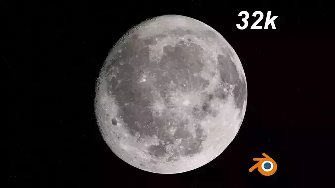 Photorealistic 32k Moon 3D model