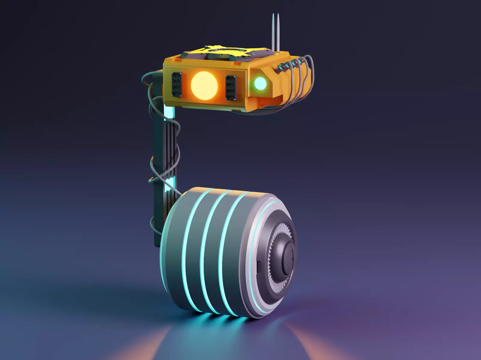 Futuristic robot-projector 3D model_0