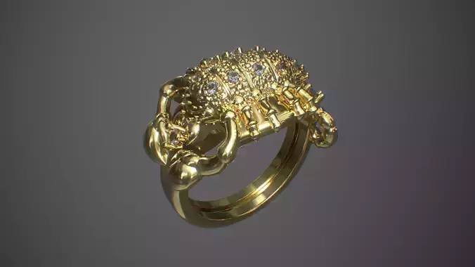 Scorpion Ring  with diamonds