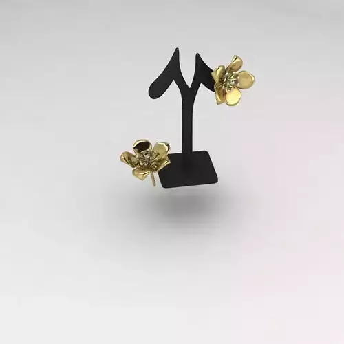 Gold flower earing