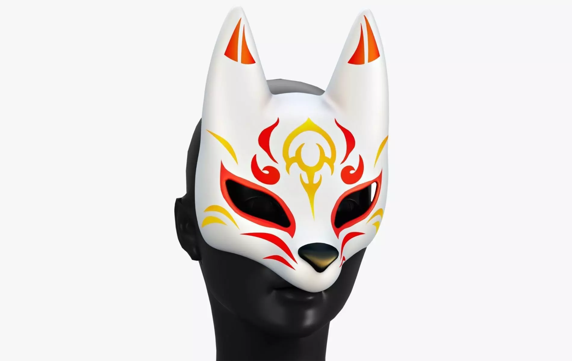 Kitsune Mask Bundle 10 In 1 - Japanese Anime Low-poly 3D model_0
