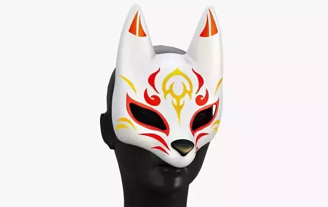 Kitsune Mask Bundle 10 In 1 - Japanese Anime Low-poly 3D model Kitsune Mask Bundle 10 In 1 - Japanese Anime Low-poly 3D model