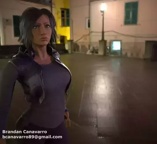 Female Fighter gameready model Low-poly 3D model