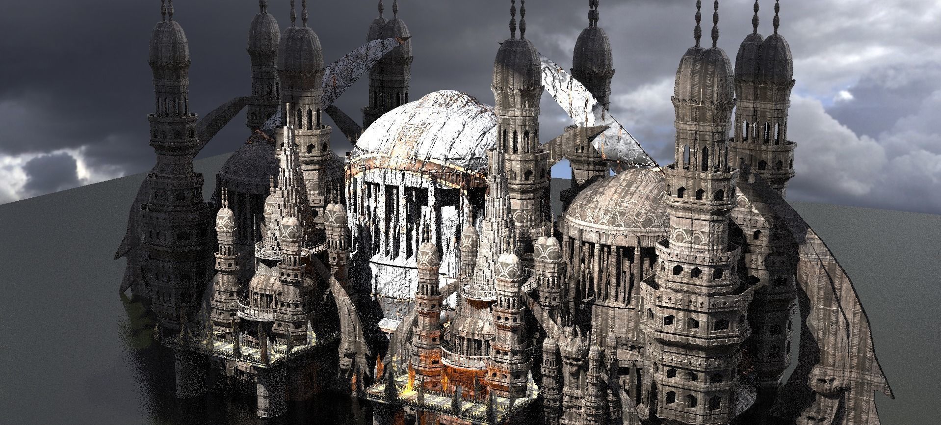 Oasis Temple Dark Temple walkways city 3D model_1