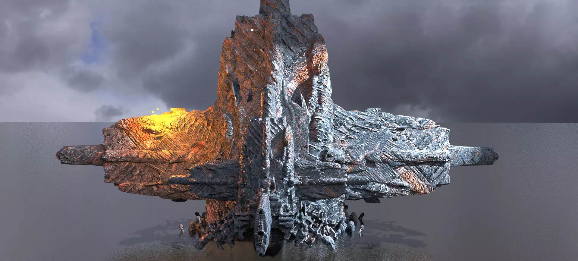 Arch Alien Ancient pillar Structure 3  3D model_0