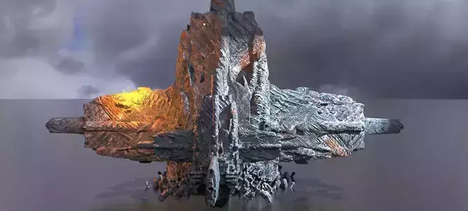 Arch Alien Ancient pillar Structure 3 