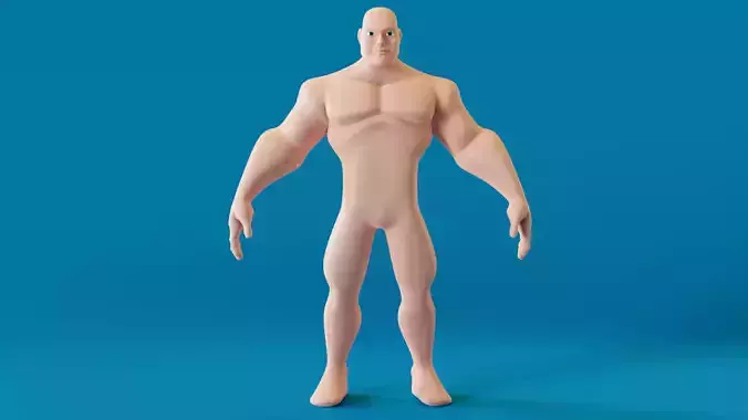  Low poly Muscular Male Body Mesh With Procedural Skin Material Low-poly 3D model