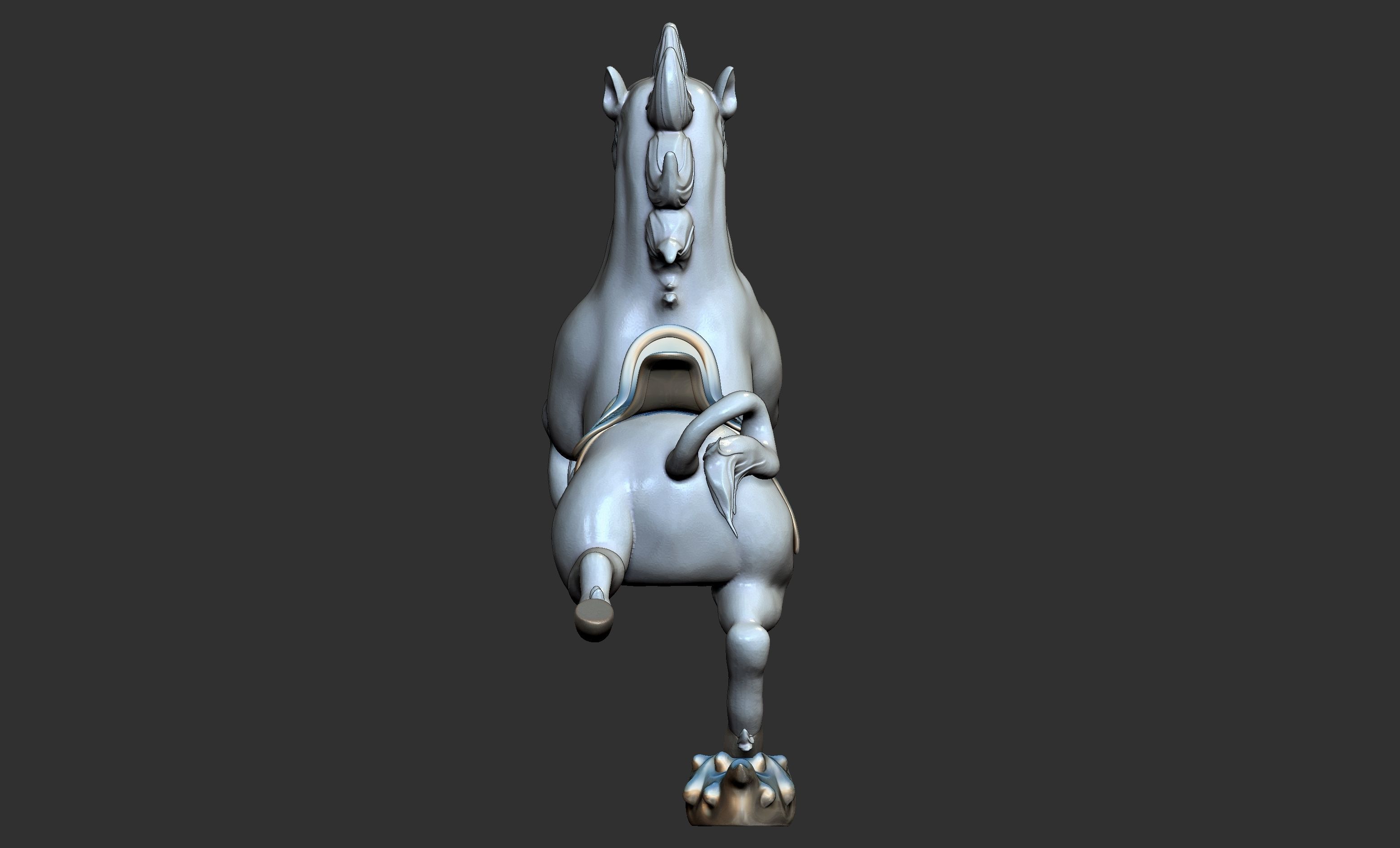 Auspicious clouds flying horses 3D model_2