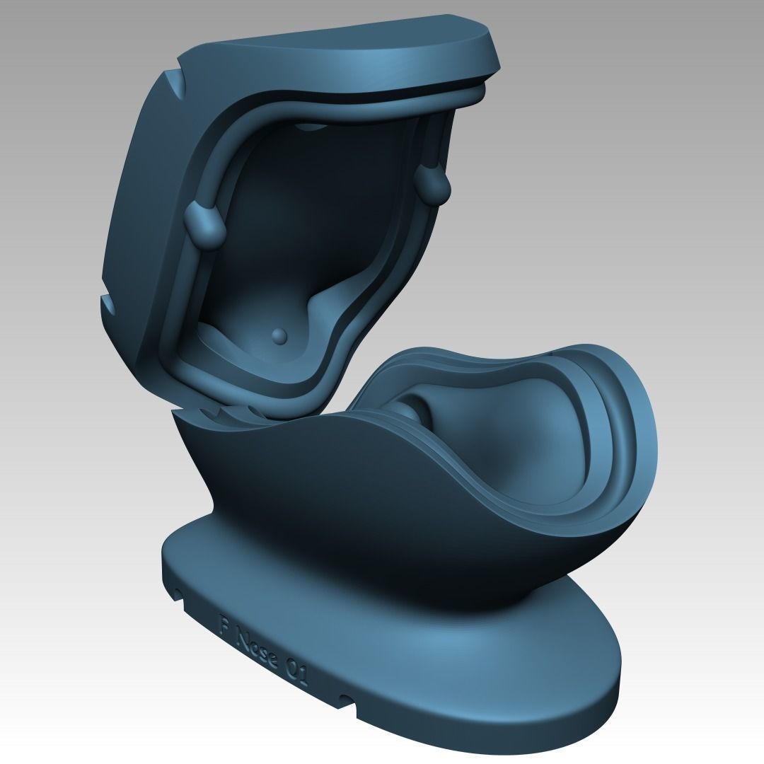 SILICONE NOSE MOLD 3D print model_2