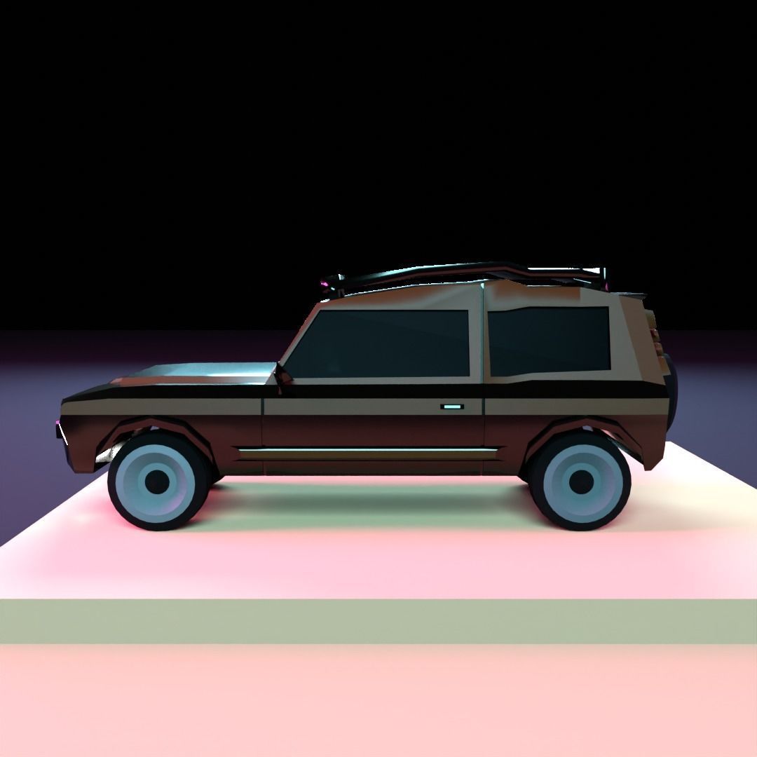 Only SUV car   low poly Low-poly 3D model_6