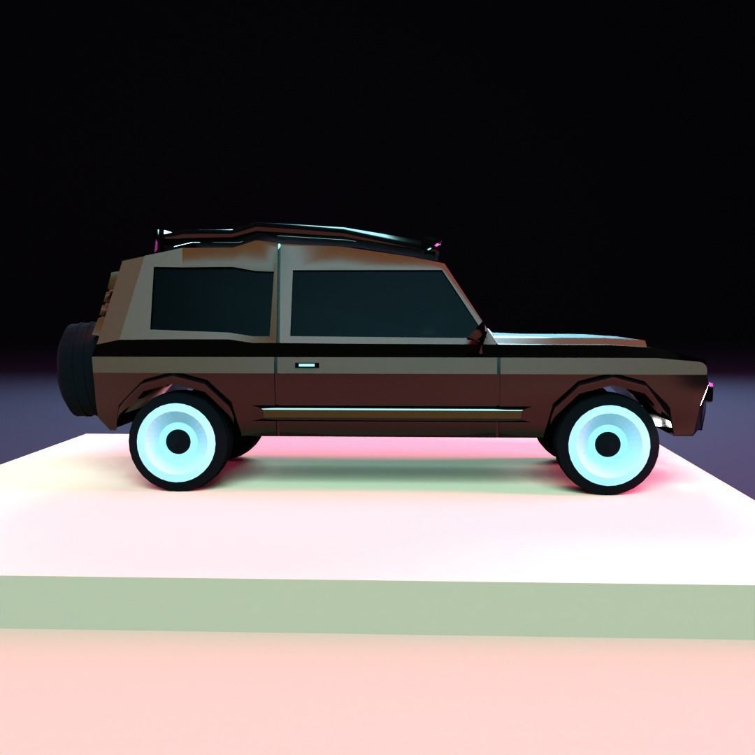 Only SUV car   low poly Low-poly 3D model_7