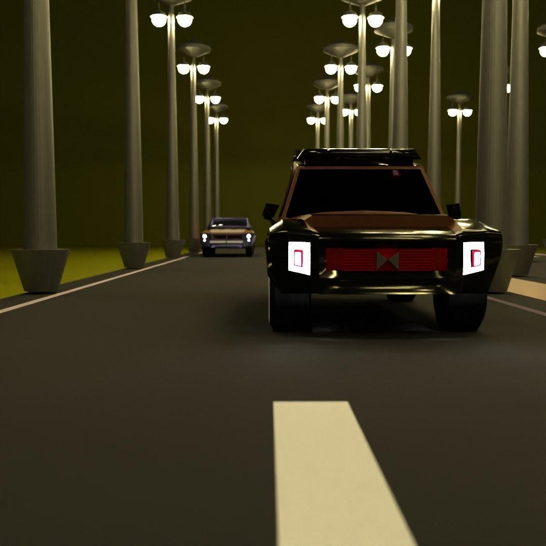 Only SUV car   low poly Low-poly 3D model_9