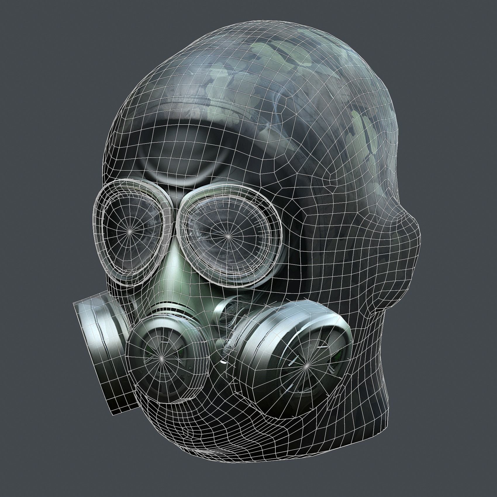 Helmet 3d model military combat Military Low-poly Low-poly 3D model_9