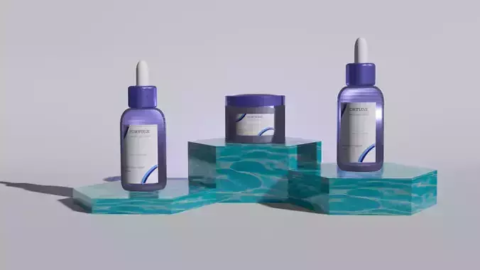 Cosmetics Combo Model Serum and  Face Cream 3D print model