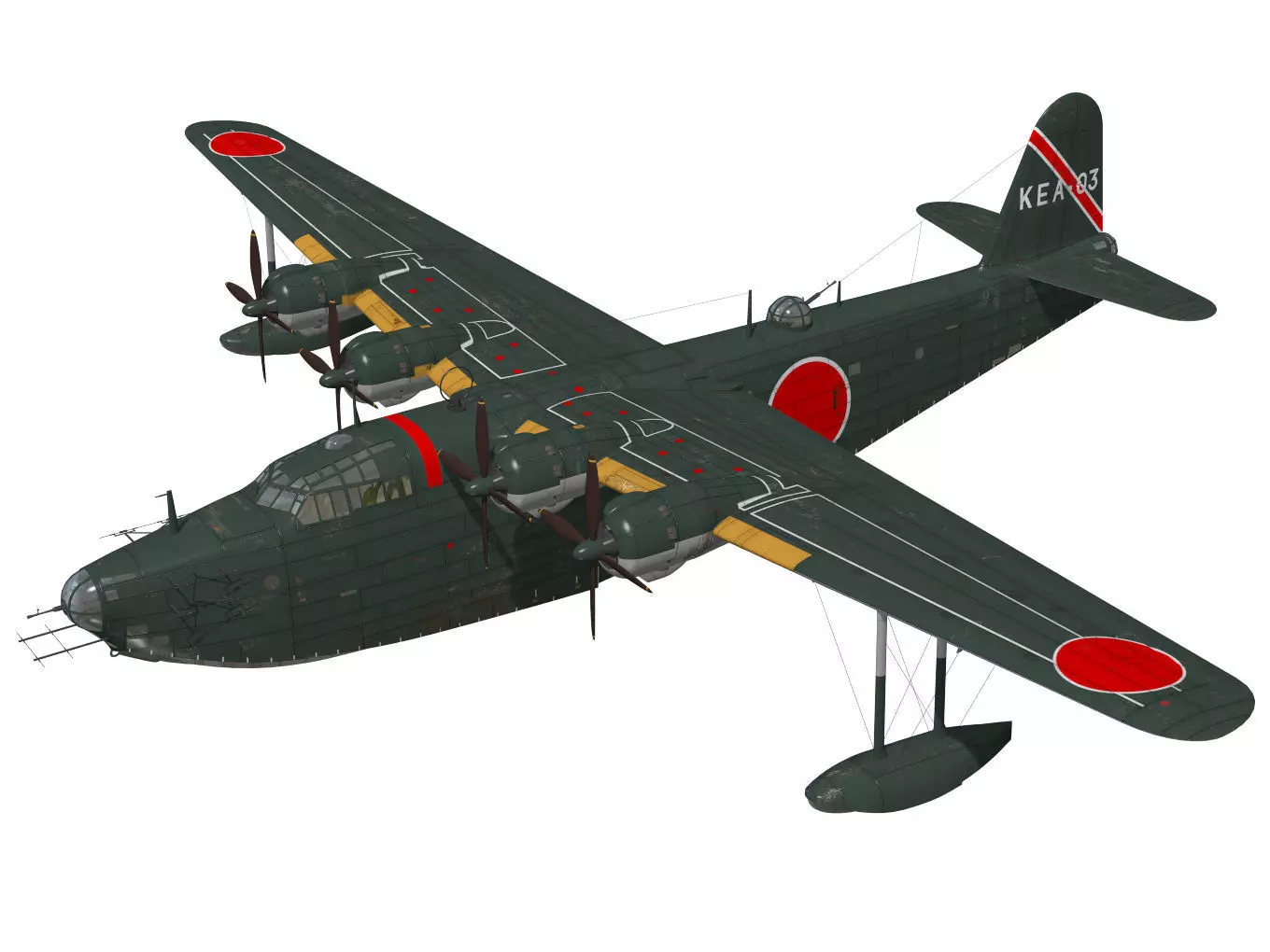Kawanishi H8K Emily Type12 Late 3D model_0