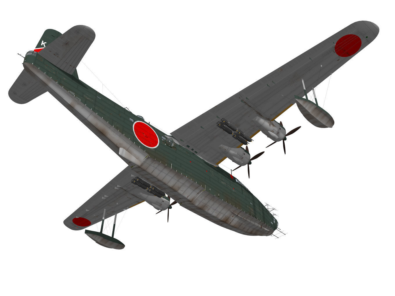 Kawanishi H8K Emily Type12 Late 3D model_7