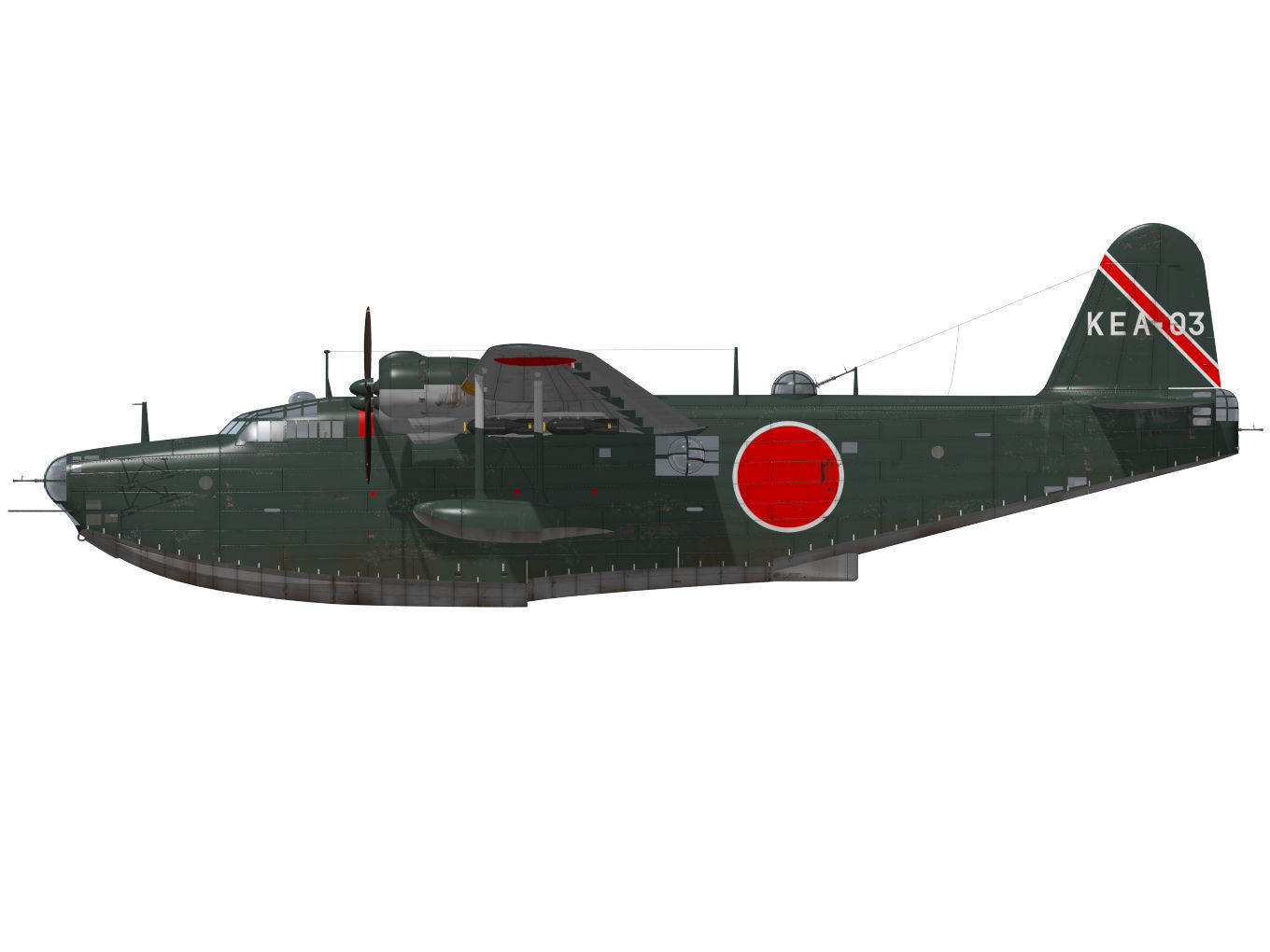 Kawanishi H8K Emily Type12 Late 3D model_8