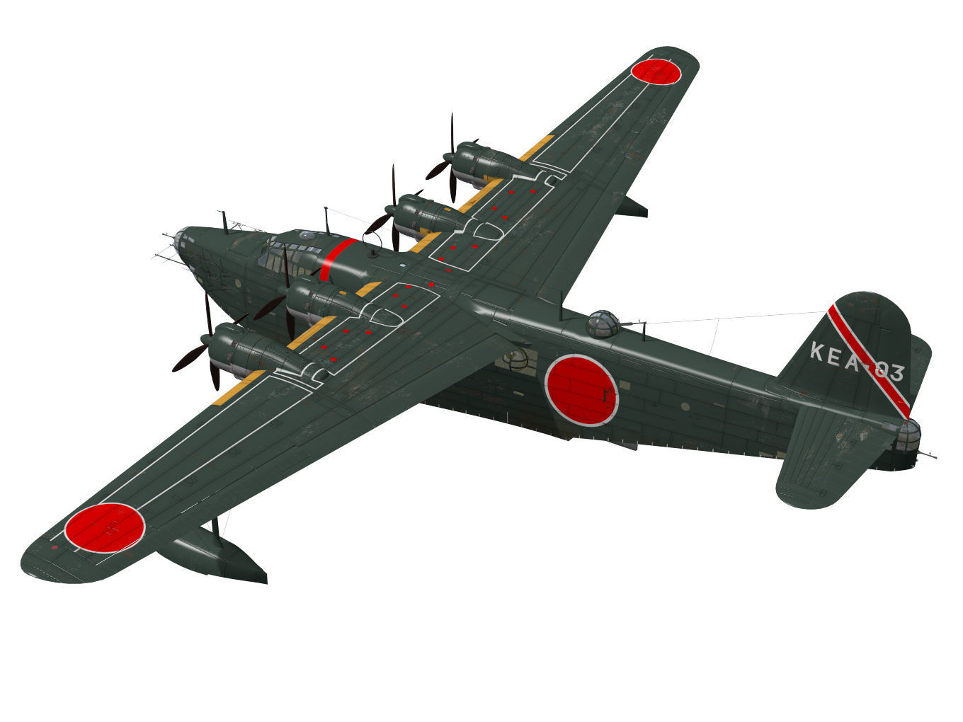 Kawanishi H8K Emily Type12 Late 3D model_1