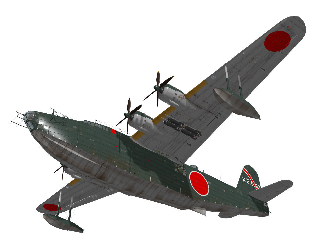 Kawanishi H8K Emily Type12 Late 3D model_3