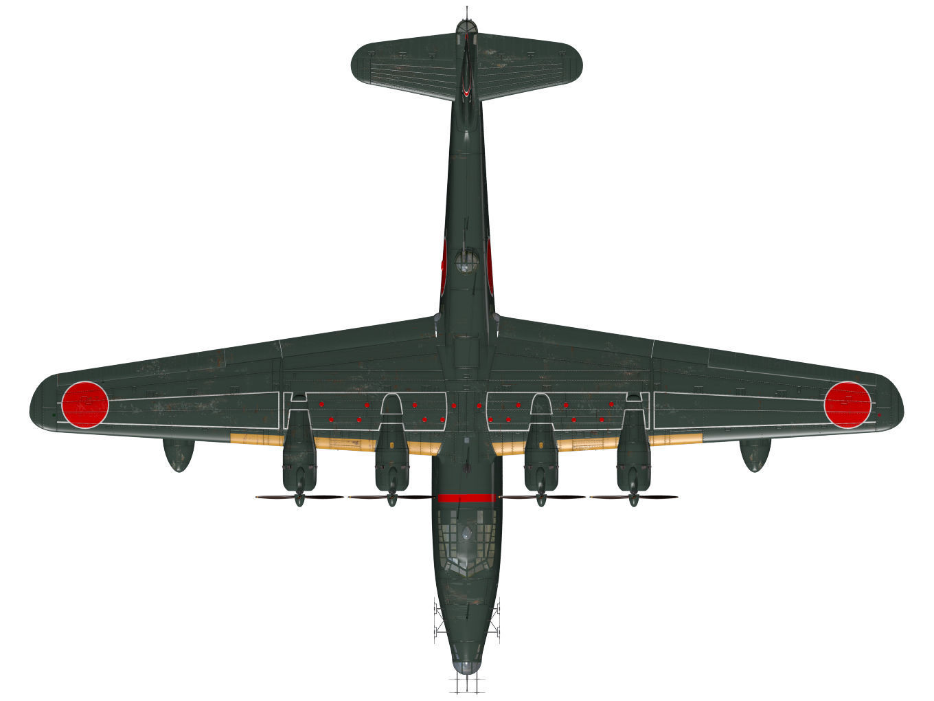 Kawanishi H8K Emily Type12 Late 3D model_11