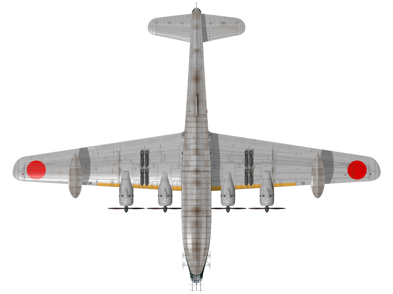 Kawanishi H8K Emily Type12 Late 3D model_12