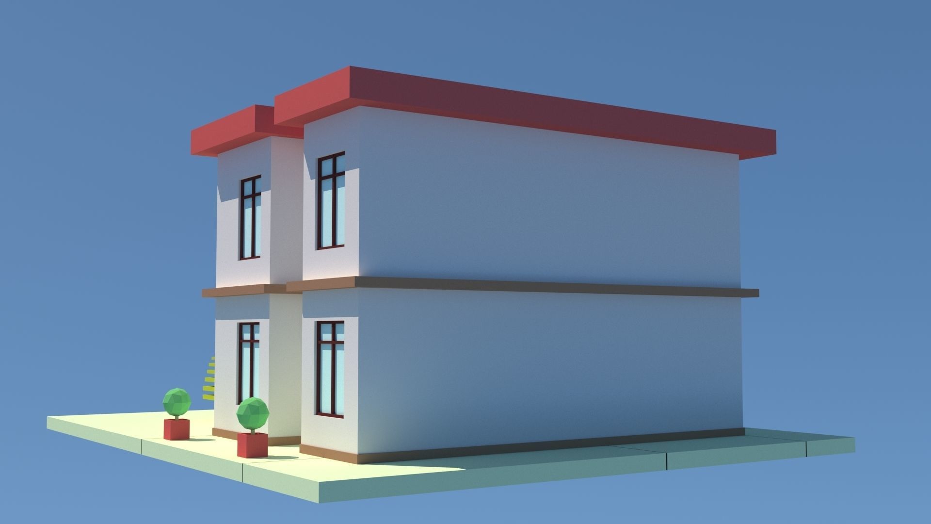 Modern House 08 Low-poly 3D model_7
