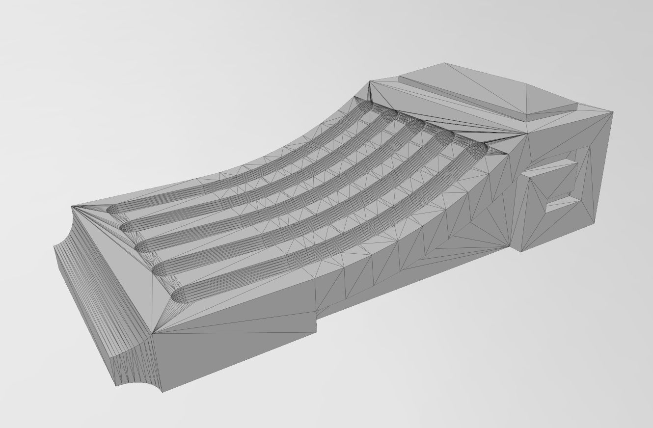 Fluted Greek key sides antique corbel bracket 3D print model_12