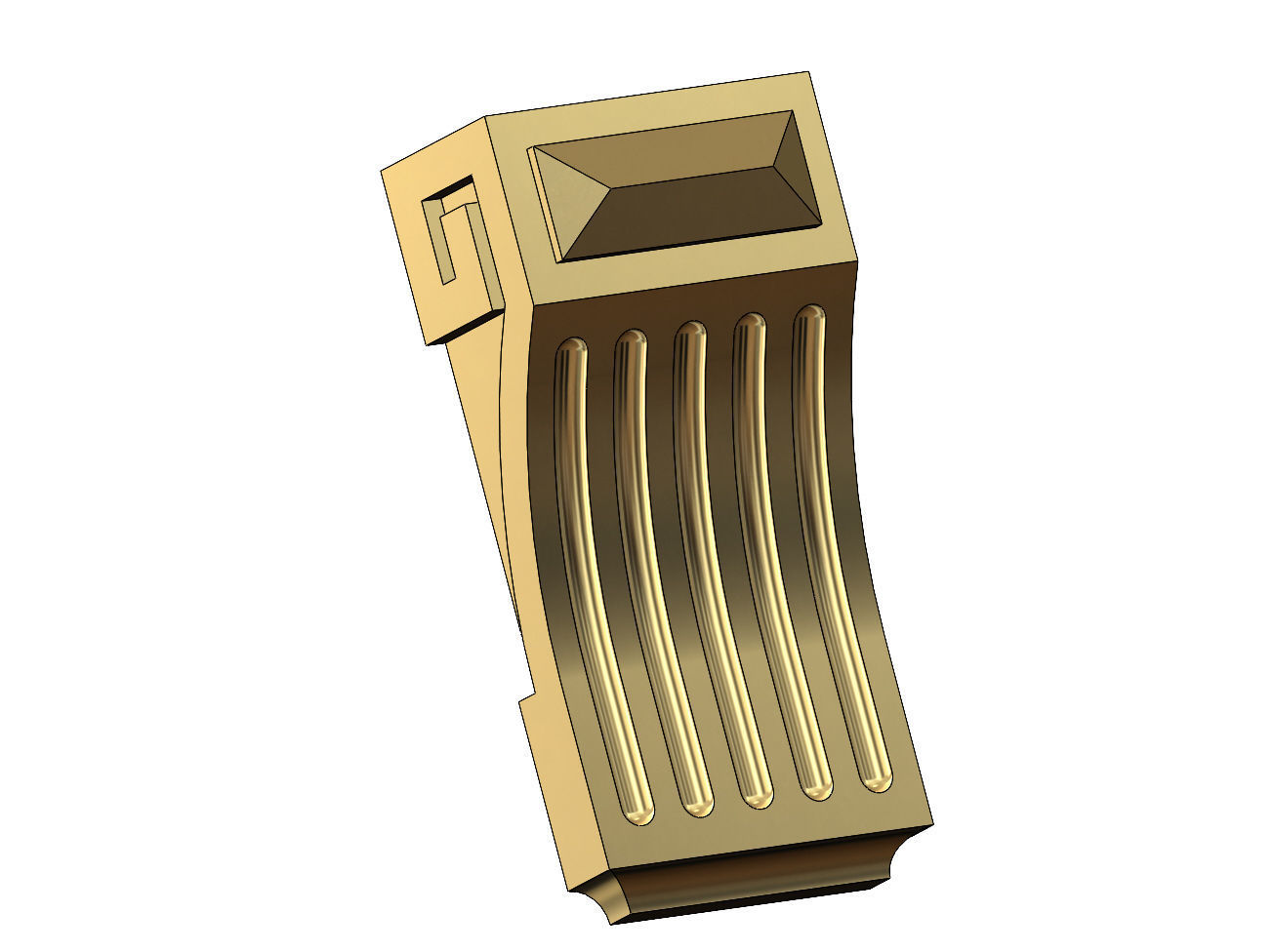 Fluted Greek key sides antique corbel bracket 3D print model_10