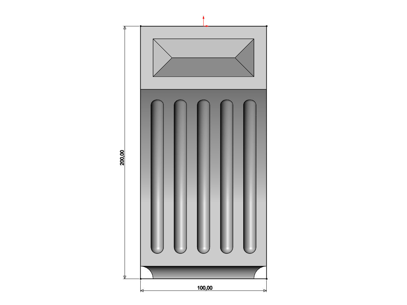 Fluted Greek key sides antique corbel bracket 3D print model_6