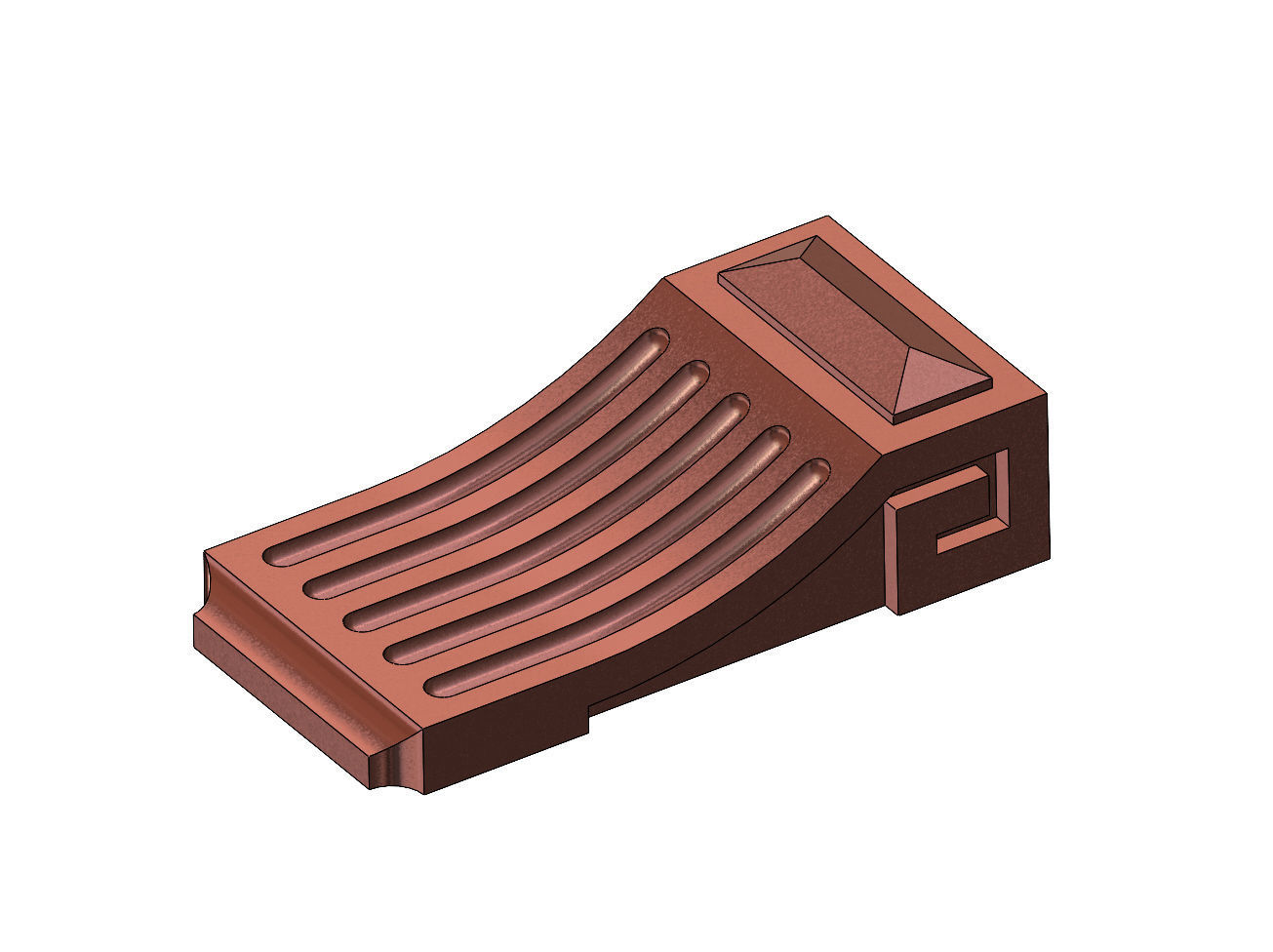 Fluted Greek key sides antique corbel bracket 3D print model_9