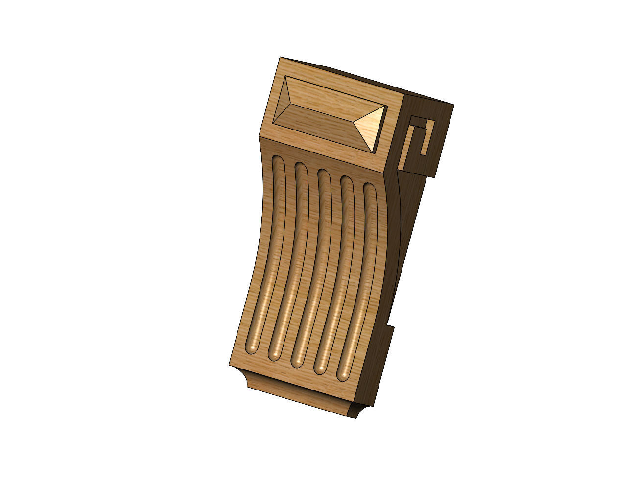 Fluted Greek key sides antique corbel bracket 3D print model_8