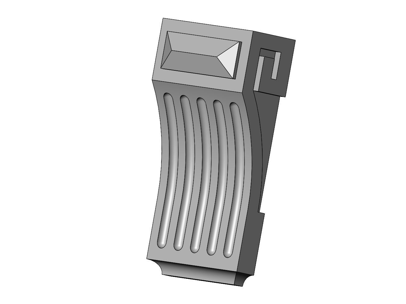 Fluted Greek key sides antique corbel bracket 3D print model_1