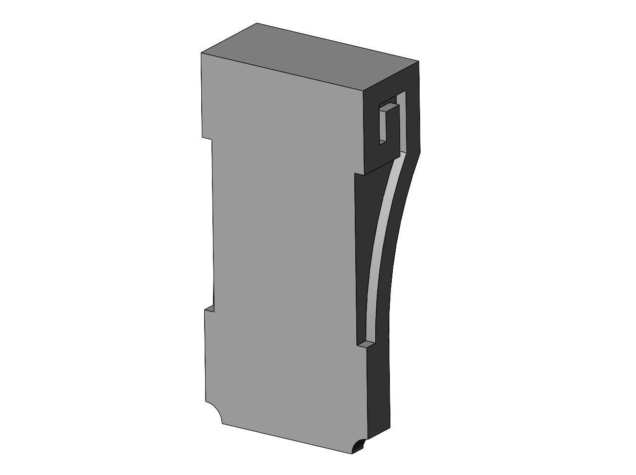 Fluted Greek key sides antique corbel bracket 3D print model_5