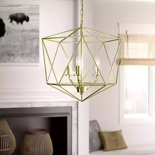 Aakarsh Light Geometric Chandelier - 2 Colour
