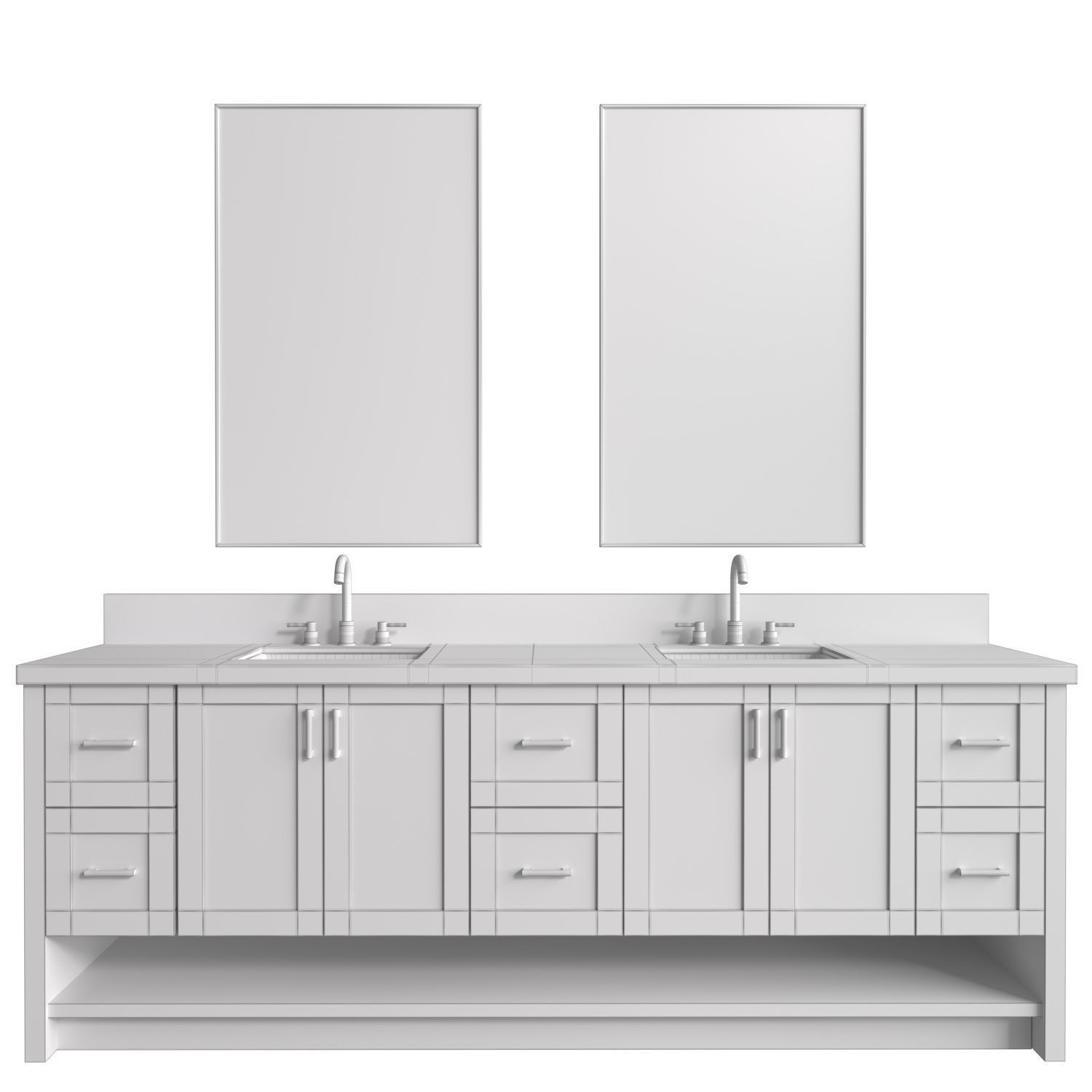 Washbasin Cabinet Bathroom furniture 3D model_5