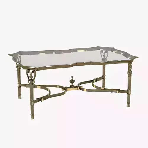 Rectangular Cast Brass Cocktail Table 3D model