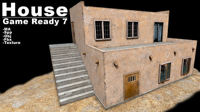 House Game Ready 7 desert Low-poly 3D model
