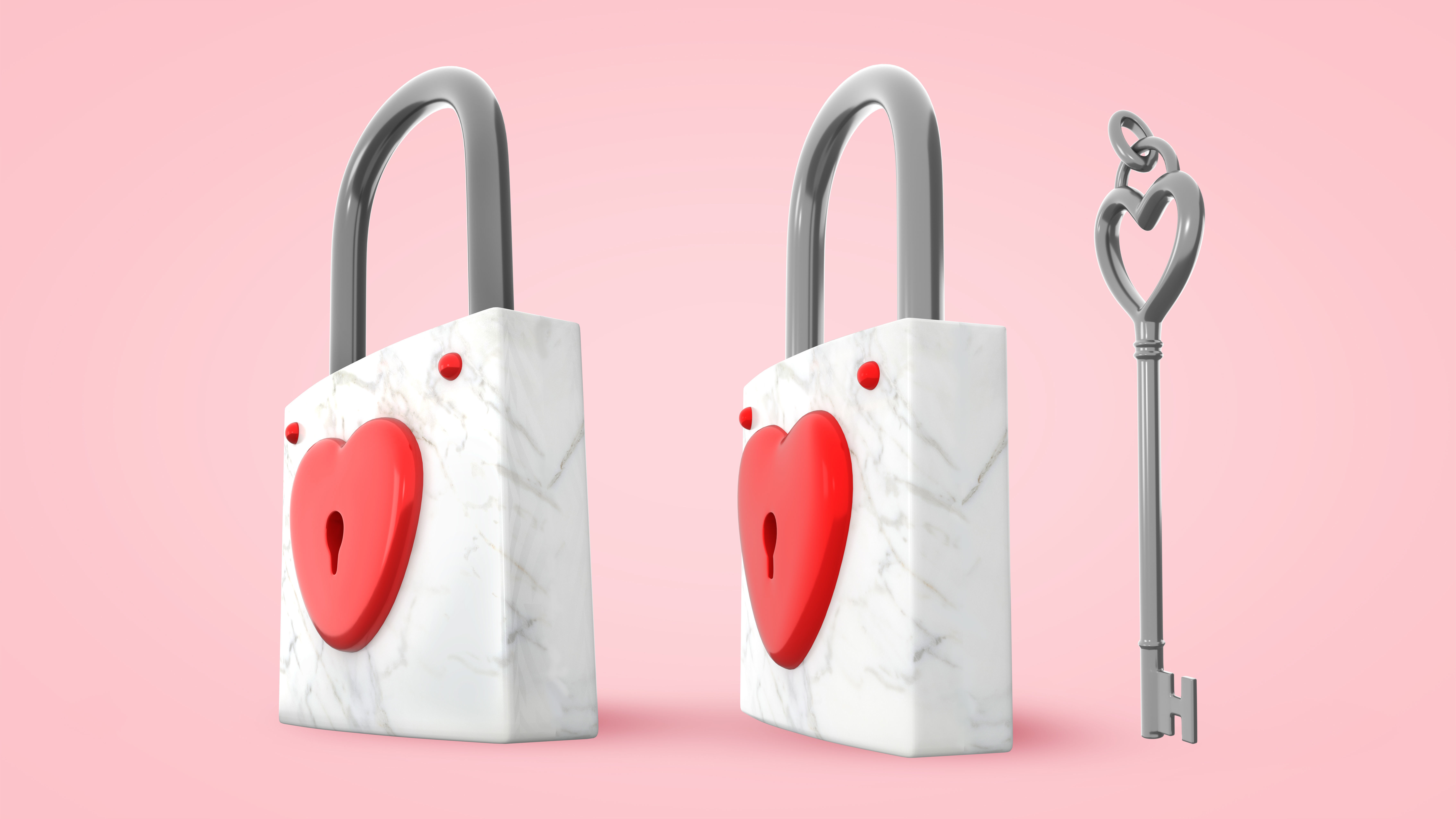 3D model Lock And Key With Heart Shape VR / AR / low-poly | CGTrader