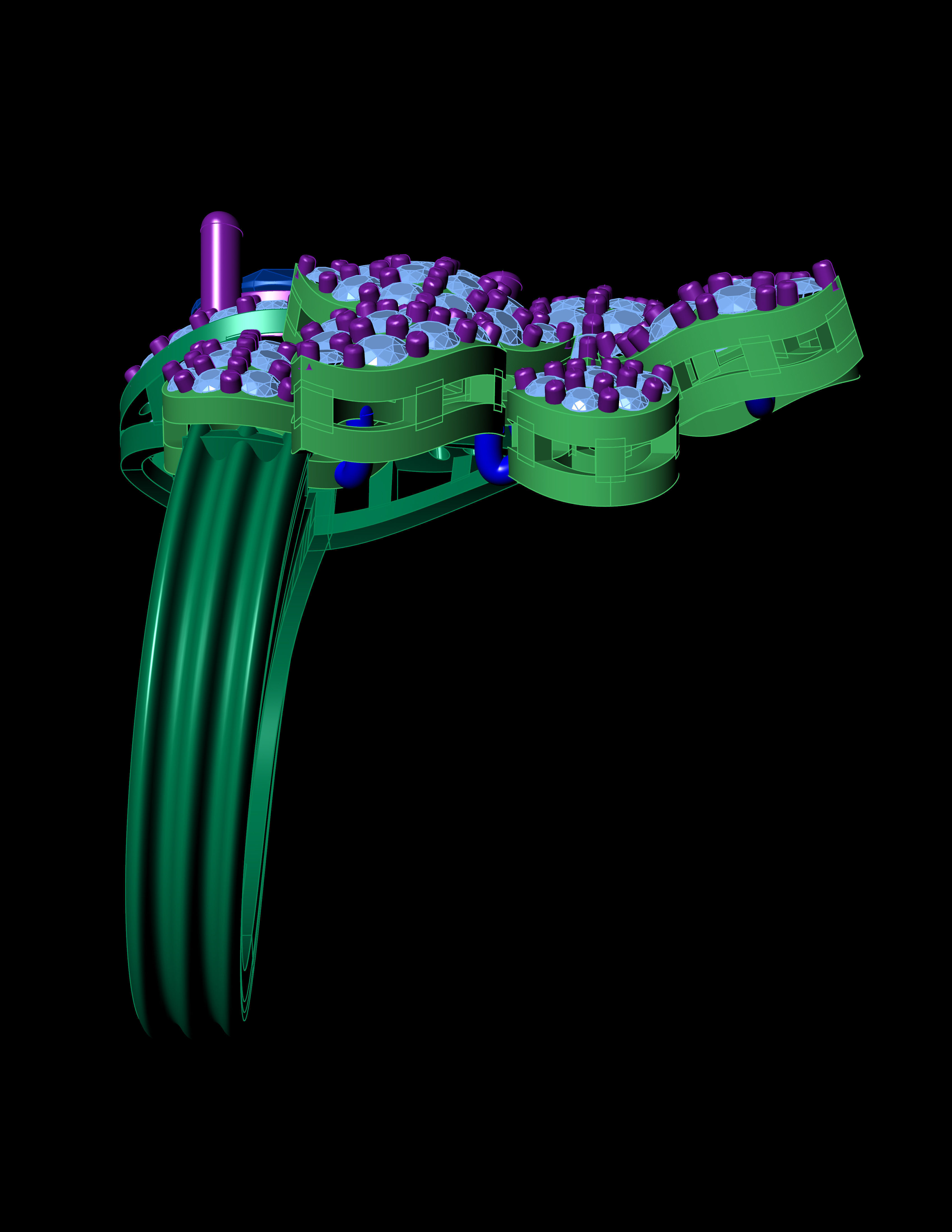 Pear stone With Daimond Ring 3D printable Model 3D print mode 3D print model_9