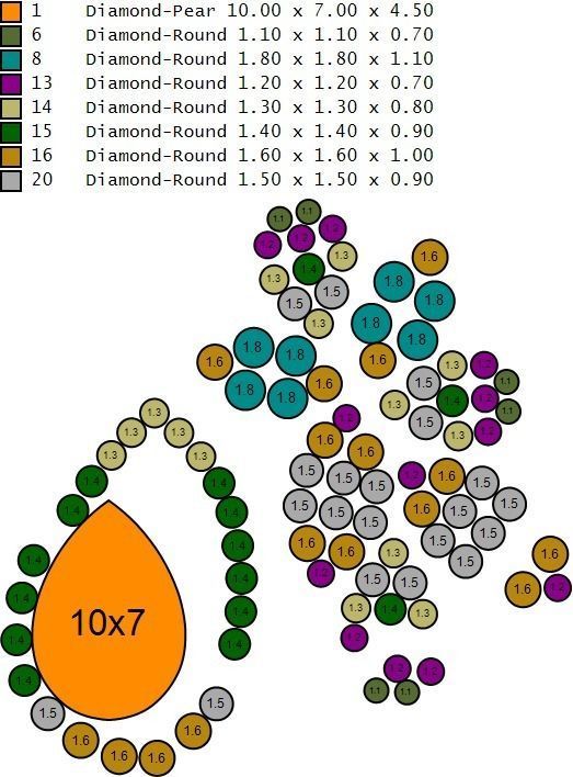 Pear stone With Daimond Ring 3D printable Model 3D print mode 3D print model_14