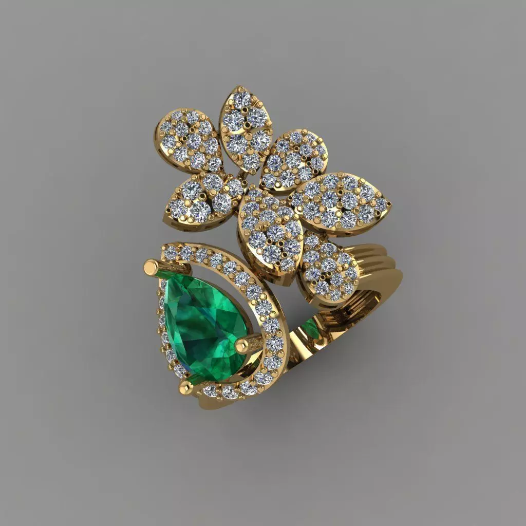 Pear stone With Daimond Ring 3D printable Model 3D print mode 3D print model_0