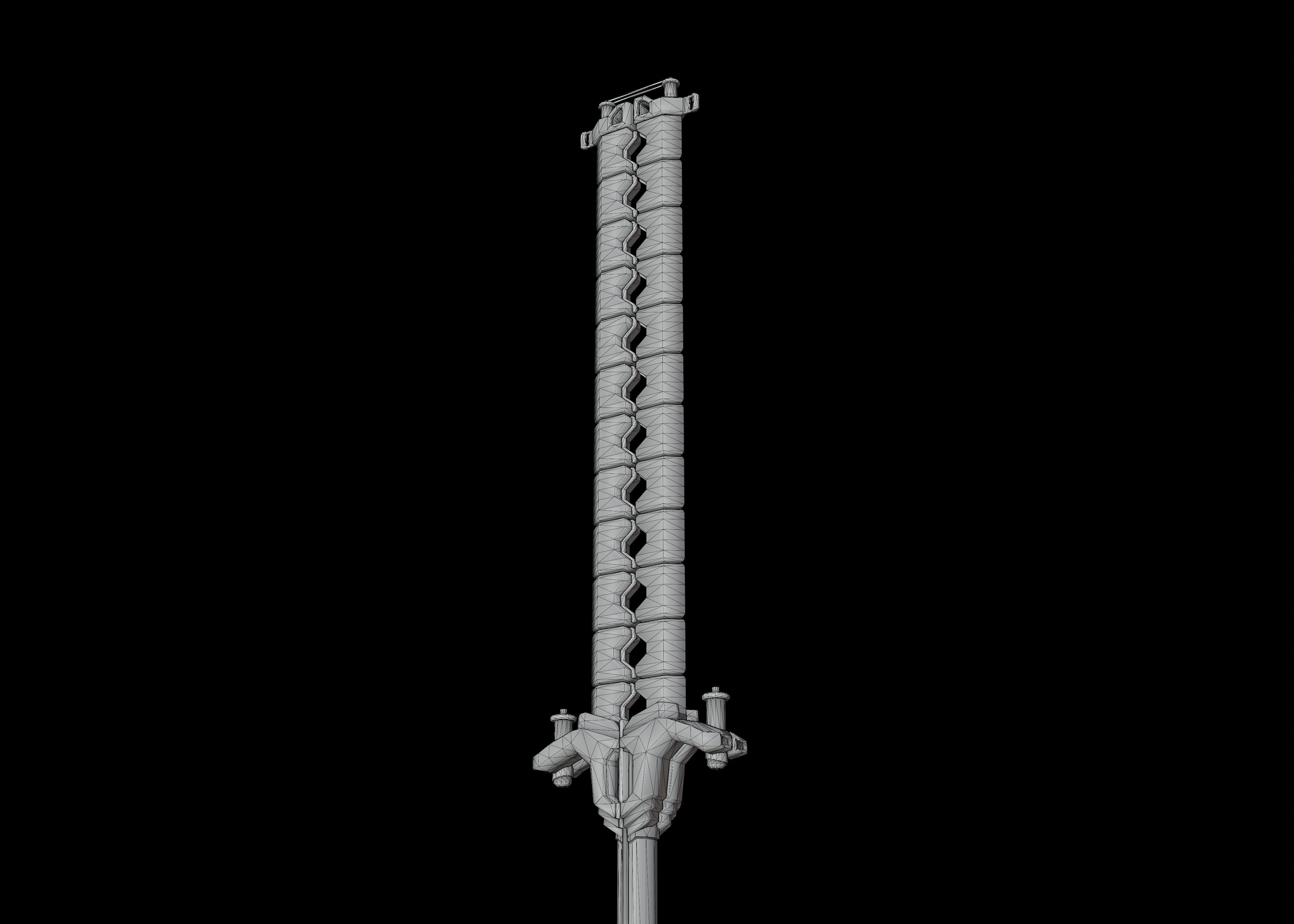 Electro Shock Sword Low-poly 3D model_9