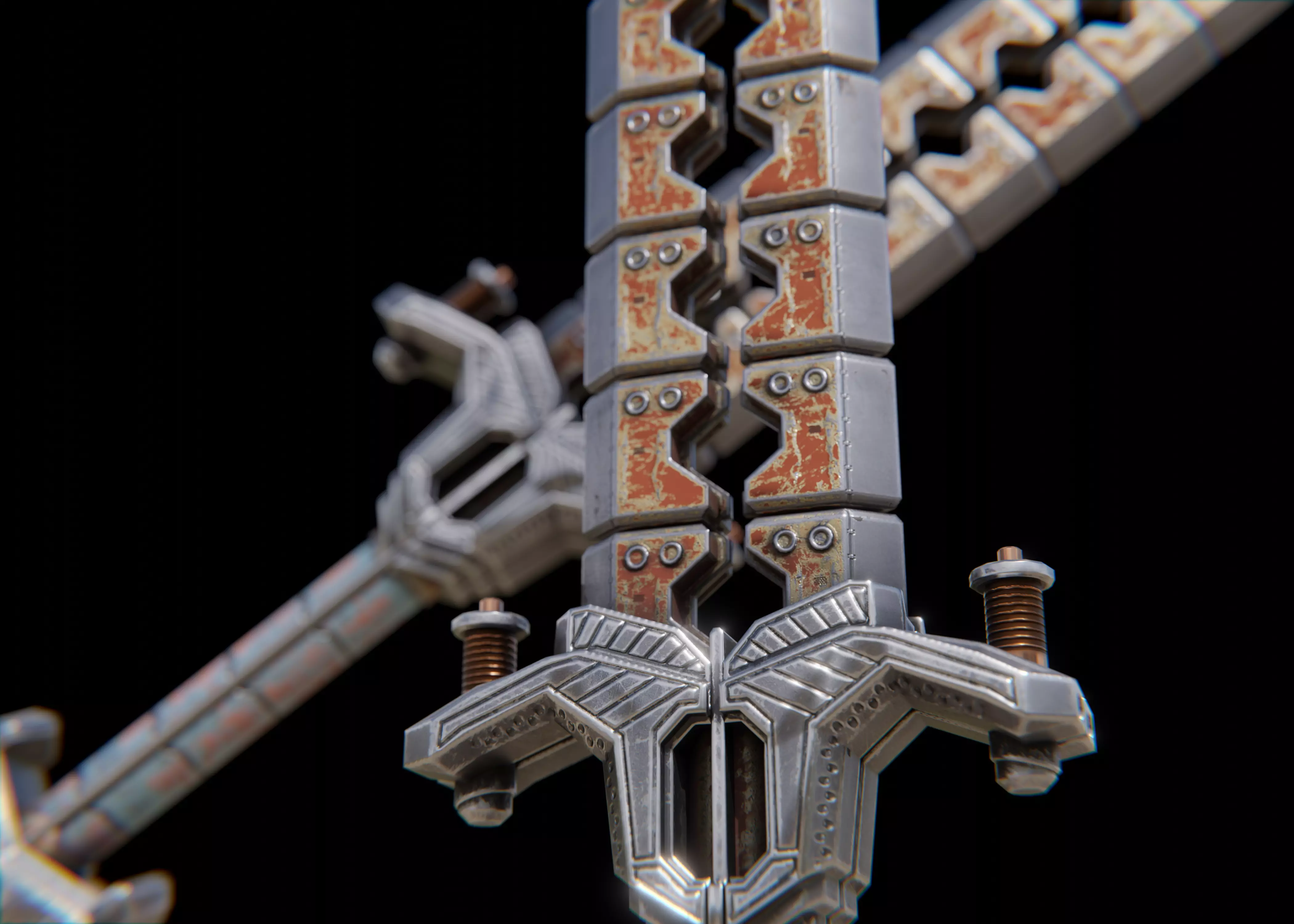 Electro Shock Sword Low-poly 3D model_0