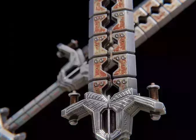 Electro Shock Sword Low-poly 3D model