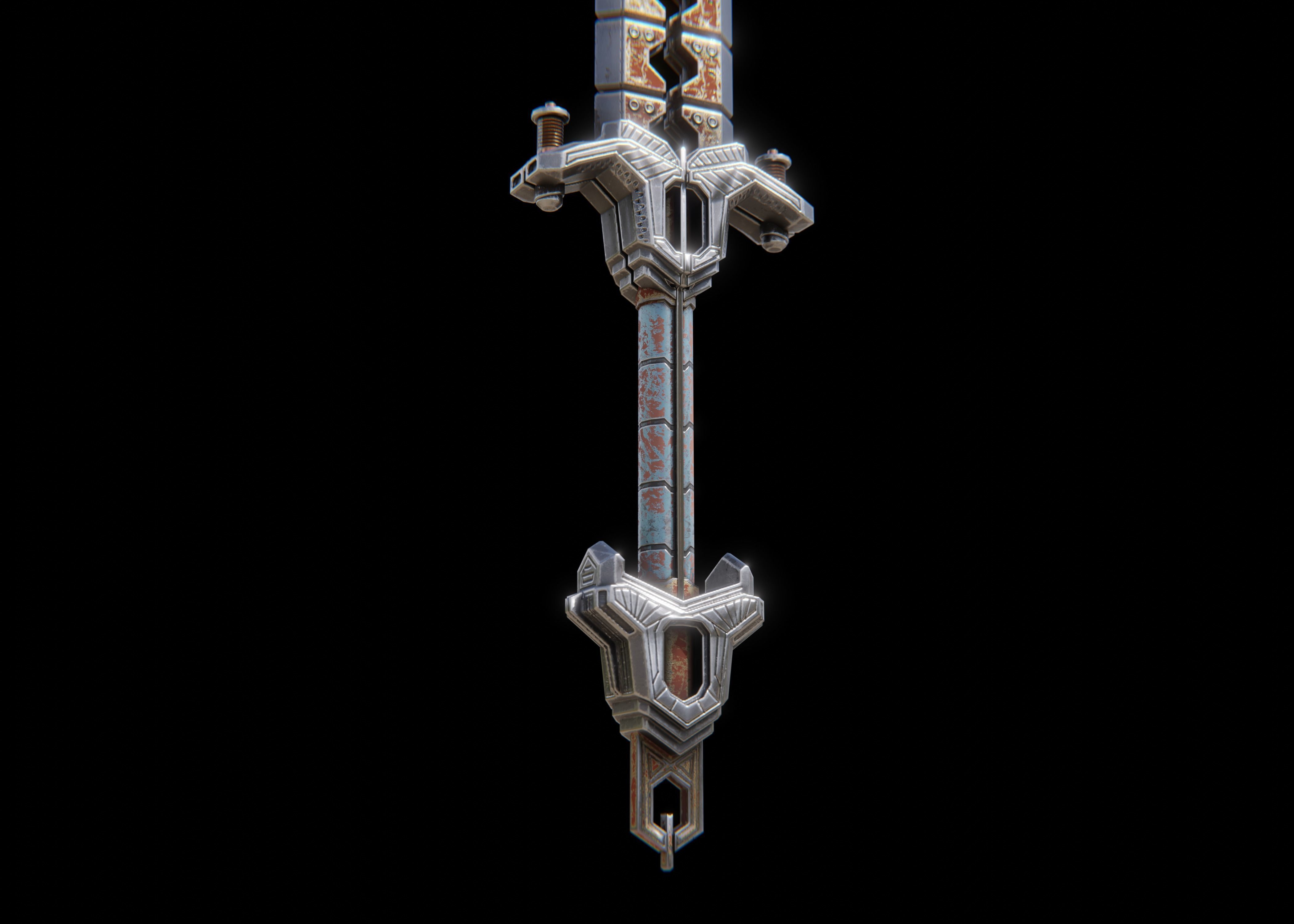 Electro Shock Sword Low-poly 3D model_2