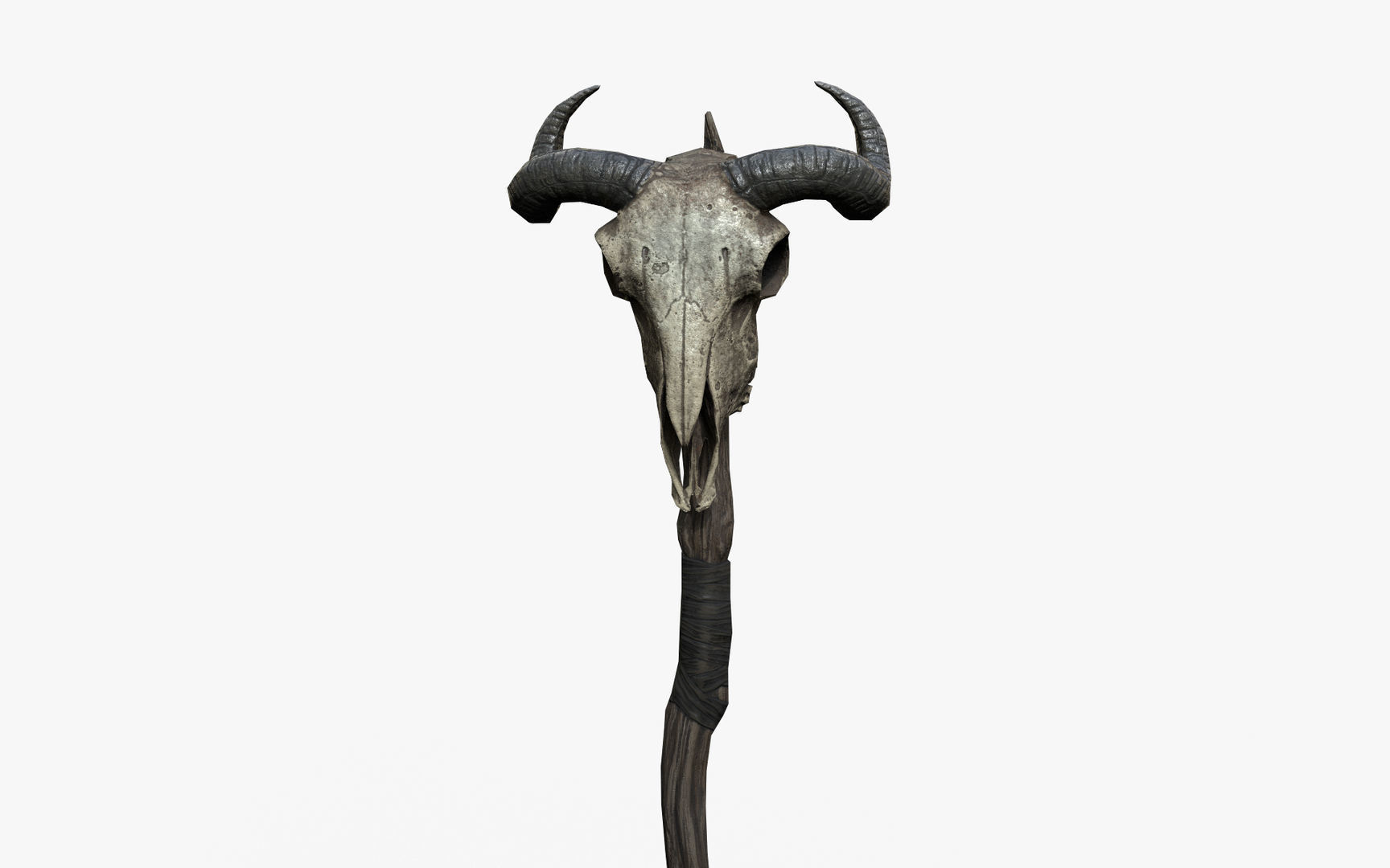 Animal Skull Staff Low-poly 3D model_2