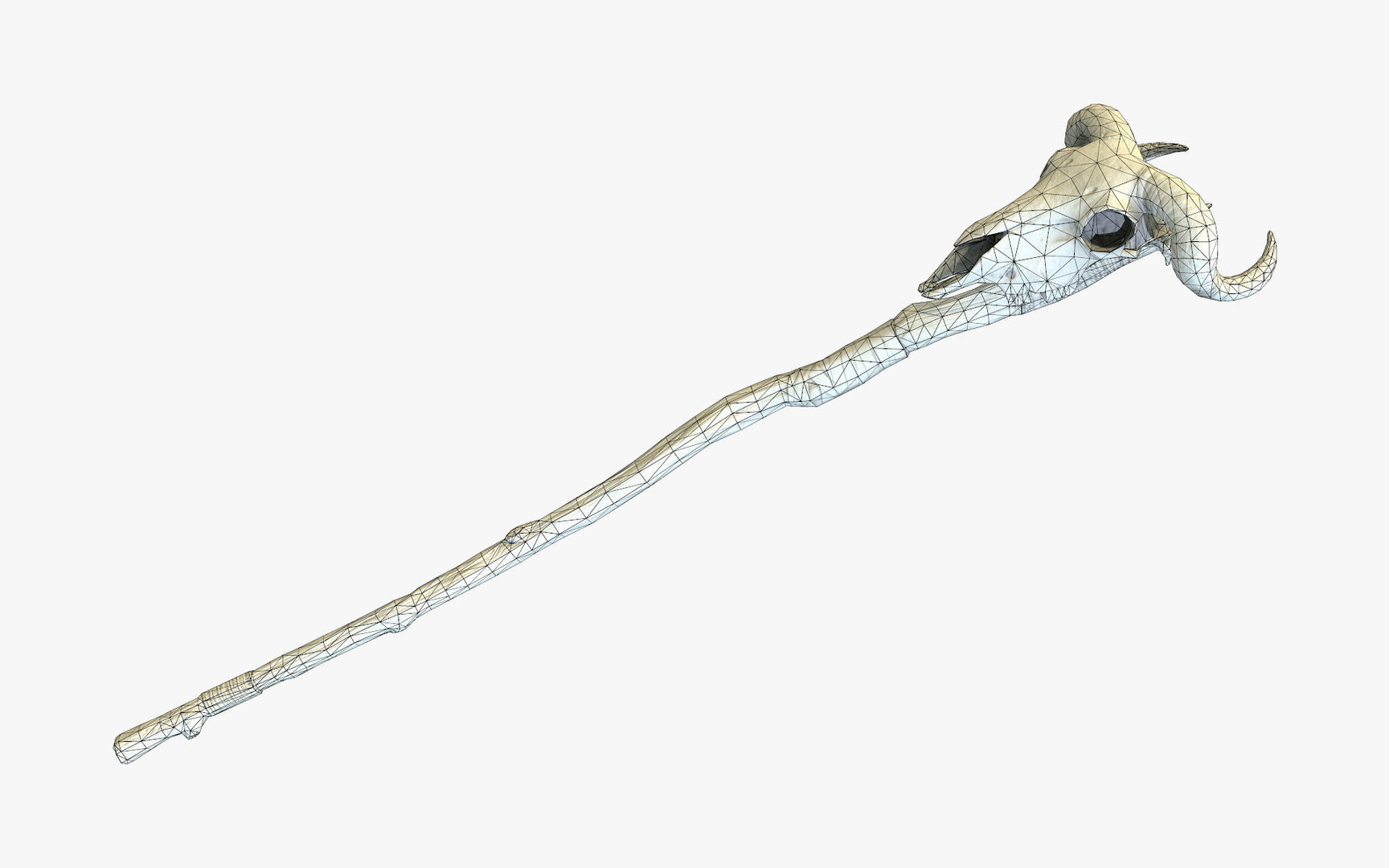 Animal Skull Staff Low-poly 3D model_7