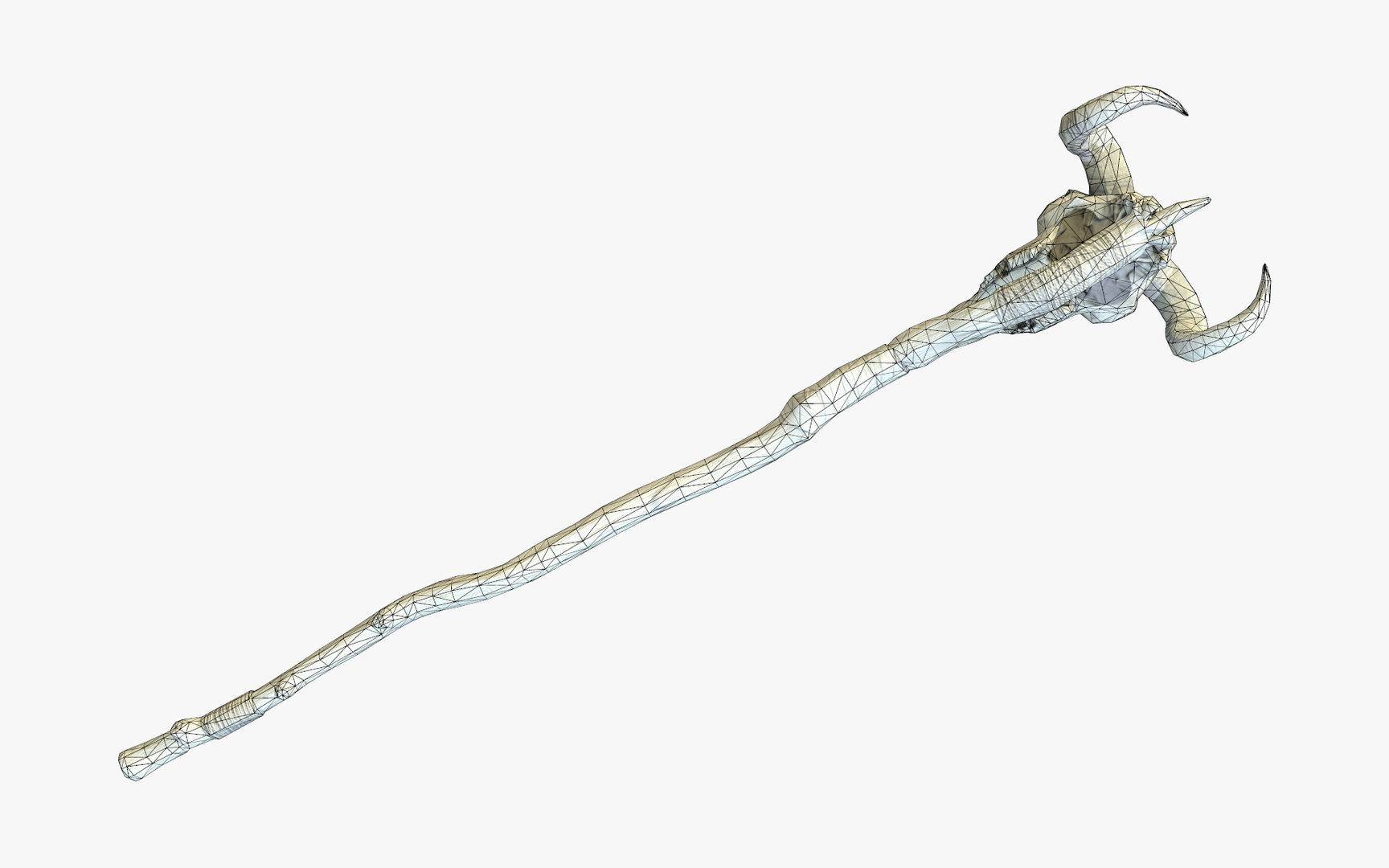 Animal Skull Staff Low-poly 3D model_8